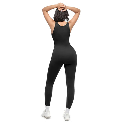 High-Stretch V-Neck Jumpsuit